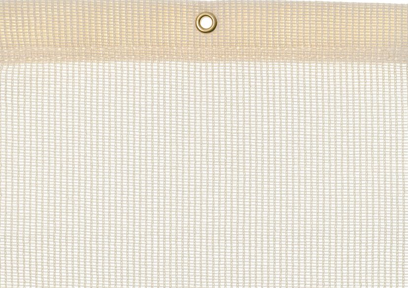 Detail picture of PE air permeable cover, 320 g, cream, with eyelet and border on top
