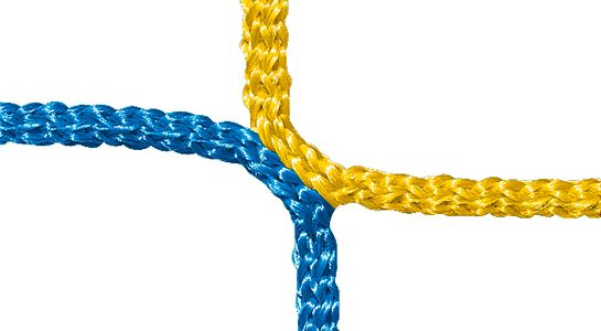 Knot, PP 4 mm, blue/yellow, detail picture