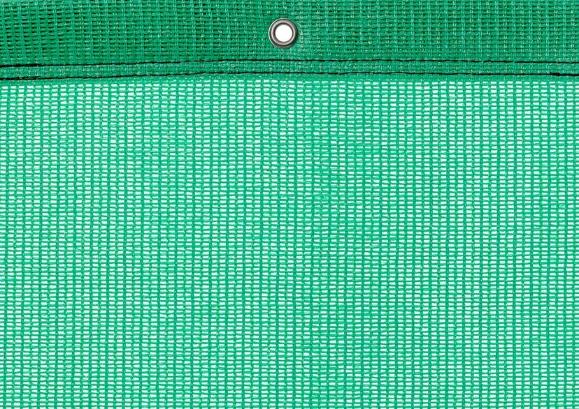 Detail picture of PE air permeable cover, 200 g, light green, with eyelet and border on top