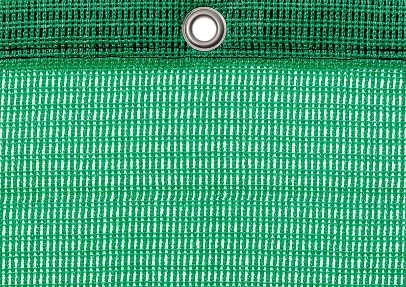 Detail picture of PE air permeable cover, 550 g, green, with eyelet and border on top