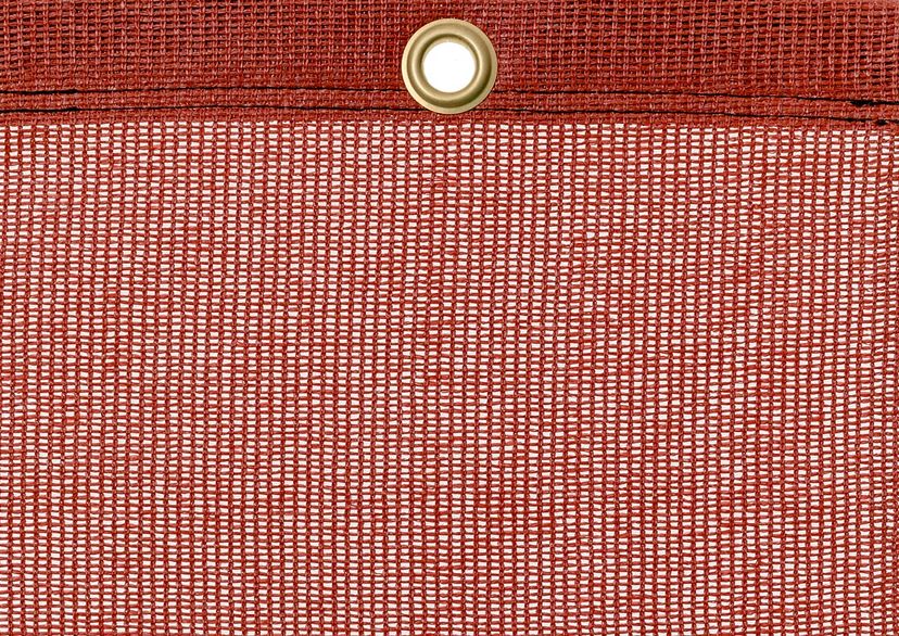 Detail picture of PE air permeable cover, terracotta, with eyelet and border on top