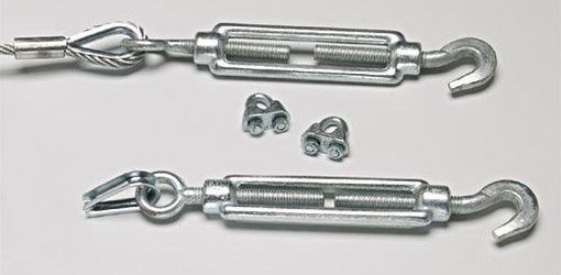 grommets, tensioning locks, equipment safety nets
