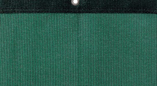 Detail picture of PE air permeable cover, 320 g, dark green, with eyelet and border on top
