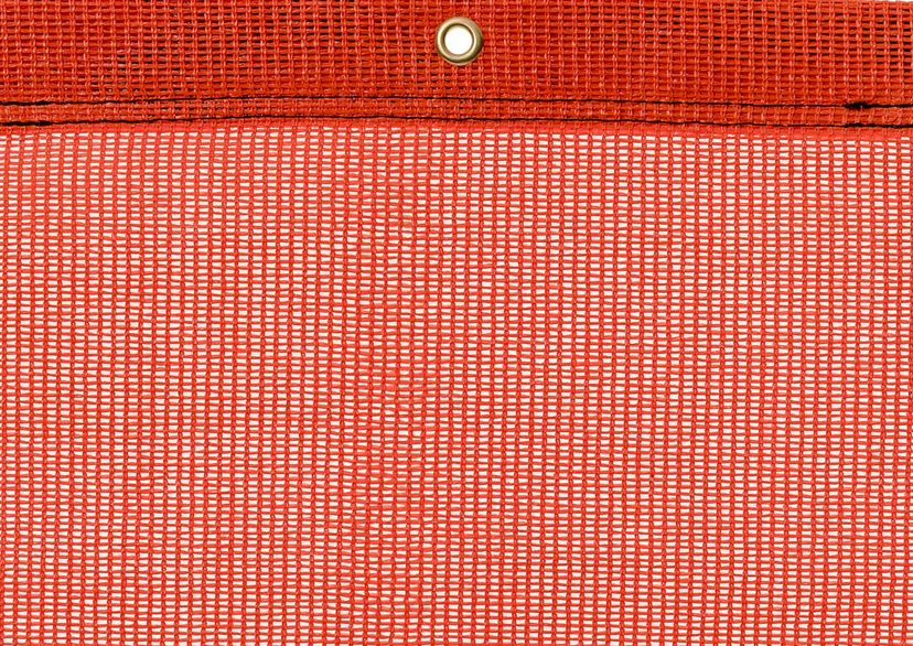 Detail picture of PE air permeable cover, 200 g, orange, with eyelet and border on top