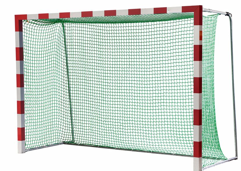Goal net, green, front view, small mesh size