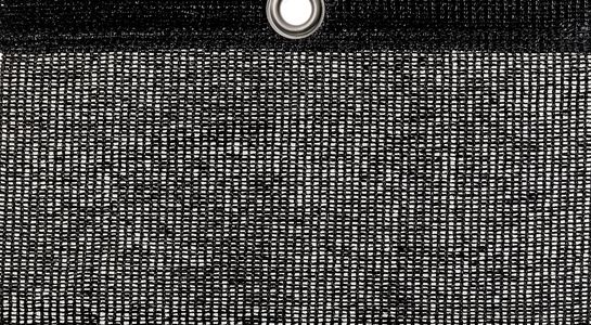 Detail picture of PE air permeable cover, 240 g, black, with eyelet and border on top