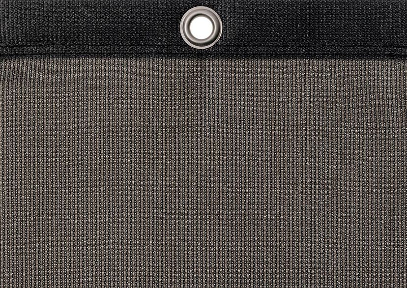 Detail picture of PE air permeable cover, 320 g, gray, with eyelet and border on top