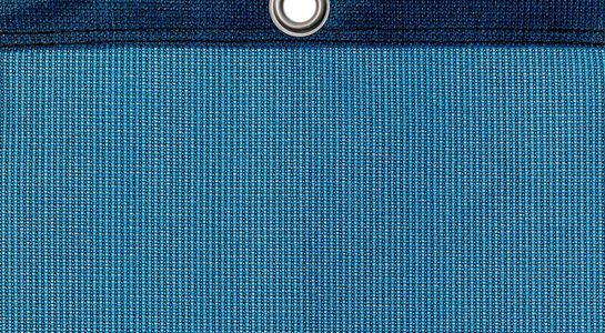 Detail picture of PE air permeable cover, 320 g, blue, with eyelet and border on top