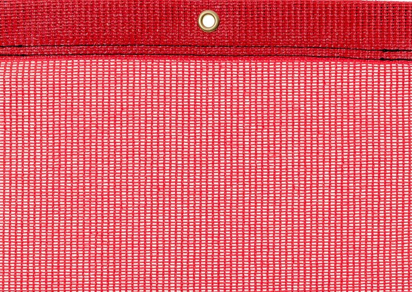 Detail picture of PE air permeable cover, 200 g, red, with eyelet and border on top