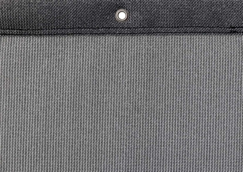 Detail picture of PE air permeable cover, 320 g, silver, with eyelet and border on top