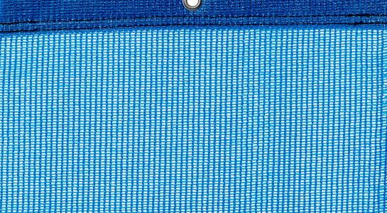 Detail picture of PE air permeable cover, 200 g, blue, with eyelet and border on top