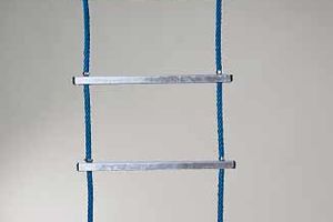 Rope ladder made of hercules rope with aluminium rungs