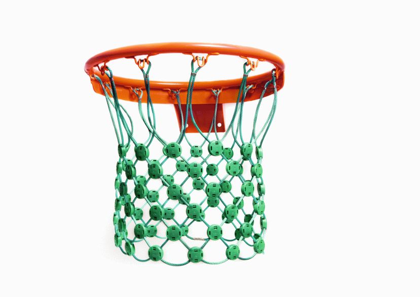 Basketball net, single - Rope green/Clips green