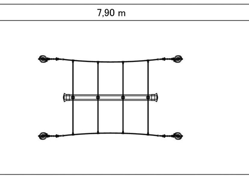 Gondolar rope-end swinger, Steel posts (Ø 102 mm)