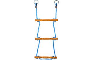 PP rope ladder with acacia wood rungs