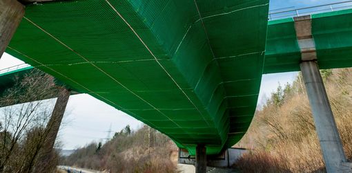 Safety nets for damaged bridges