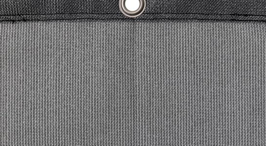 Detail picture of PE air permeable cover, 320 g, silver, with eyelet and border on top