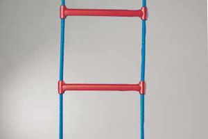 Rope ladder made of hercules rope with synthetic rungs