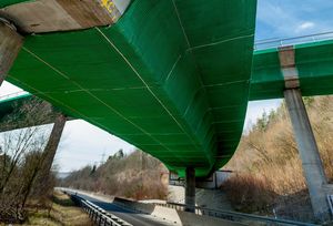 Safety nets for damaged bridges