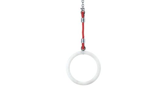 Gymnastics rings per piece with polypropylene multifilament hanging ropes