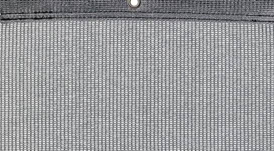 Detail picture of PE air permeable cover, 200 g, silver, with eyelet and border on top