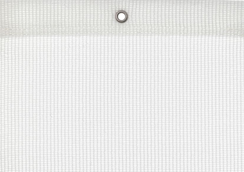 Detail picture of PE air permeable cover, 200 g, white, with eyelet and border on top