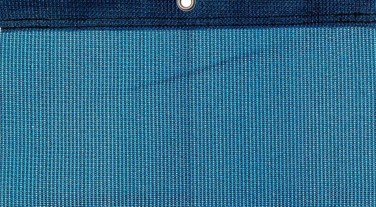 Detail picture of PE air permeable cover, 320 g, blue, with eyelet and border on top