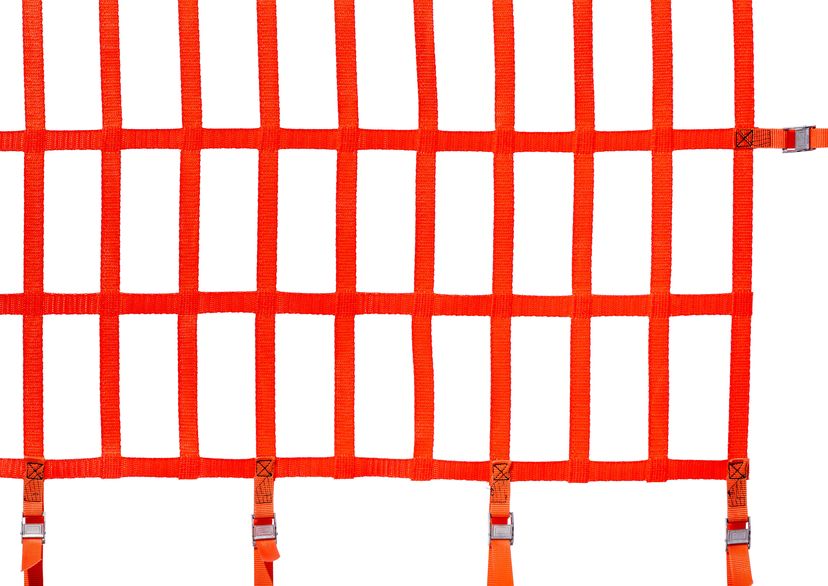Webbing net, 25 mm, Mesh size: 100 x 200 mm, with belt snap buckle, detail picture