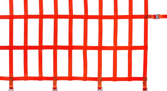Webbing net, 25 mm, Mesh size: 100 x 200 mm, with belt snap buckle, detail picture