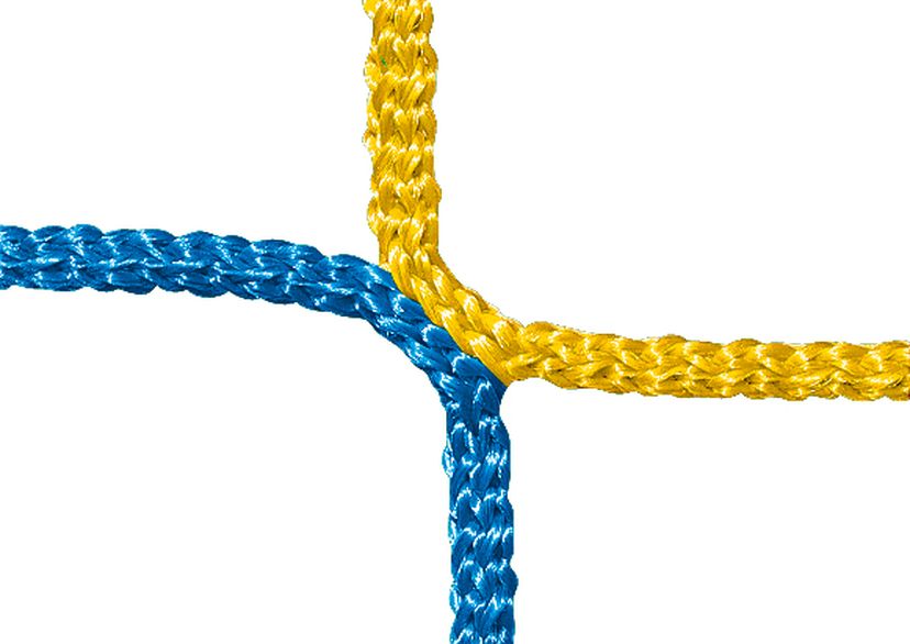 Knot, PP 4 mm, blue/yellow, detail picture