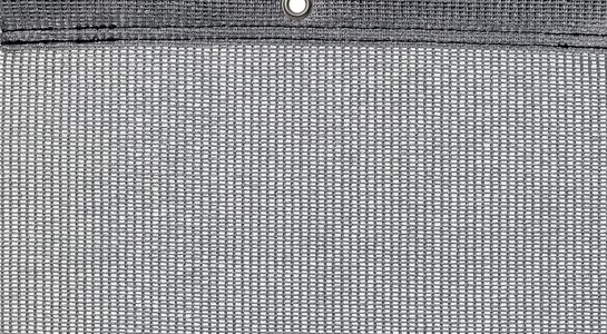 Luftdurchlässige Plane, 200 g, silber, mit Öse im oberen verstärkten Rand, Detailbild