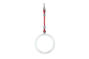 Gymnastics rings per piece with PP multifilament hanging ropes