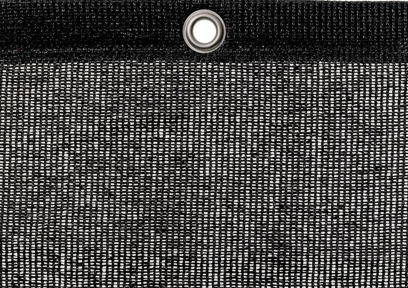 Detail picture of PE air permeable cover, 240 g, black, with eyelet and border on top