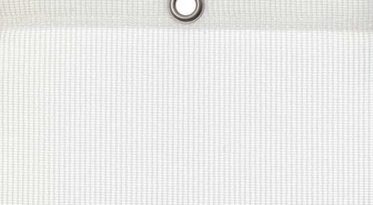 Detail picture of PE air permeable cover, white, with eyelet and border on top