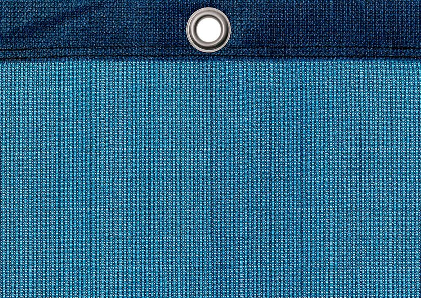 Detail picture of PE air permeable cover, 320 g, blue, with eyelet and border on top