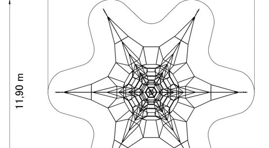 Seilpyramide SPIDER 8 mit 6 Abspannungen