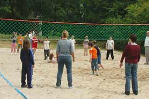Volleyballnetz auf Sand