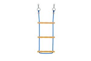 Rope ladder with acacia wood rungs