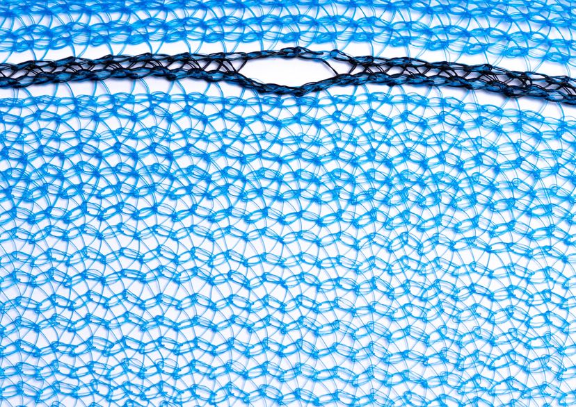 Scaffold net in blue, detail picture, 50 g/sq.m.