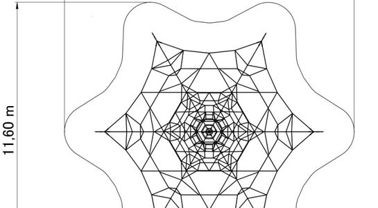 Seilpyramide SPIDER 6 mit 6 Abspannungen